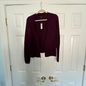 NWT Size L Worthington Sweater Jacket — Plum
